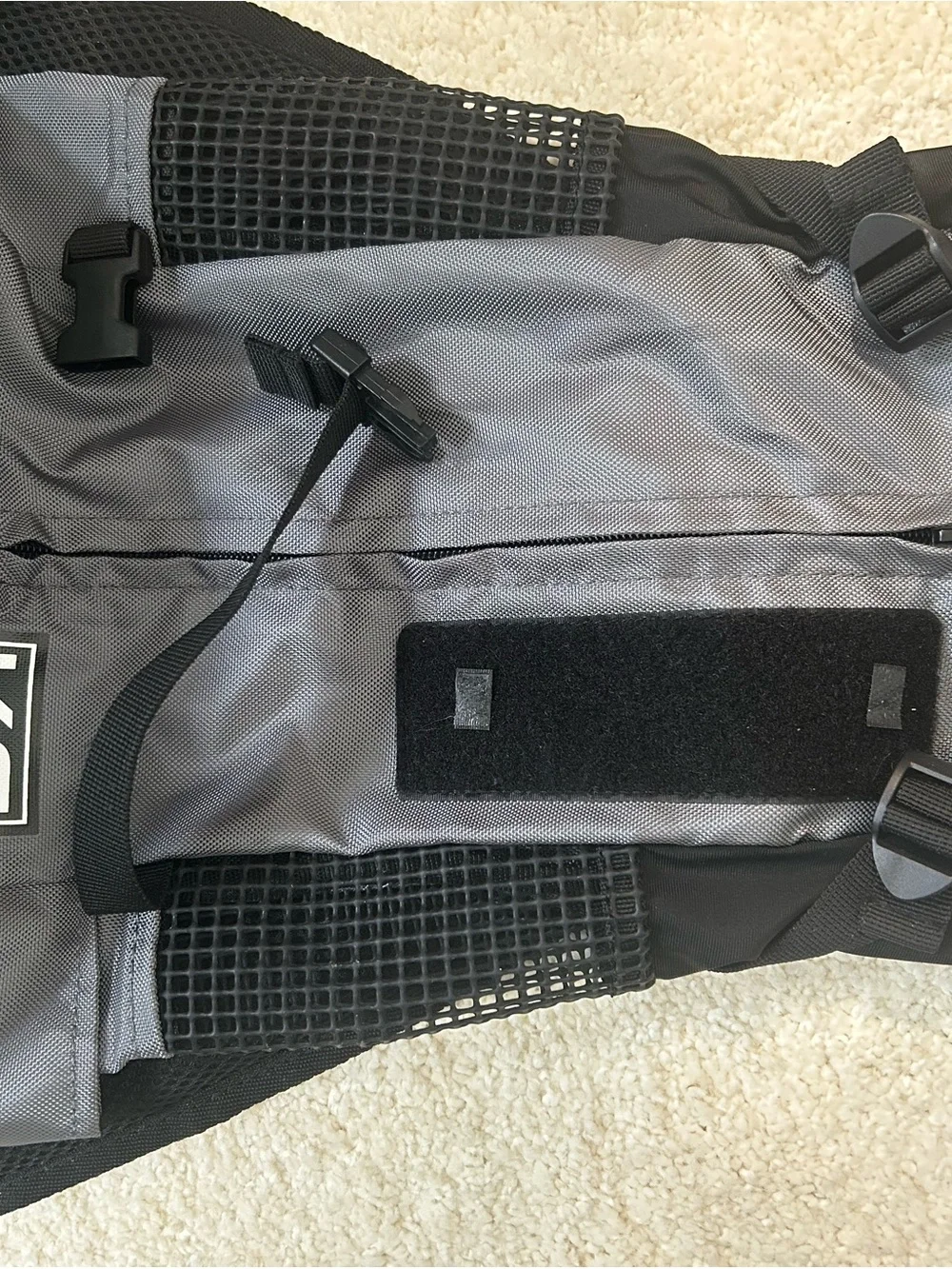 Comfortable Gray Hands-Free Dog Sling Carrier by